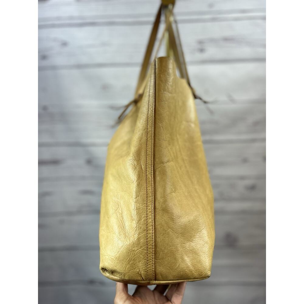 Madewell Tan Leather Large Tote Bag Minimalist Shopper Shoulder Purse - Picture 5 of 9